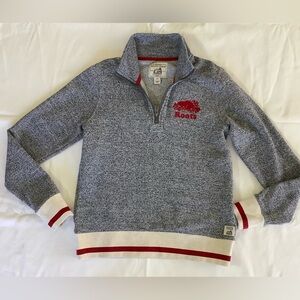 Roots Cabin 1/4 Zip Size Small Unisex Salt & Pepper